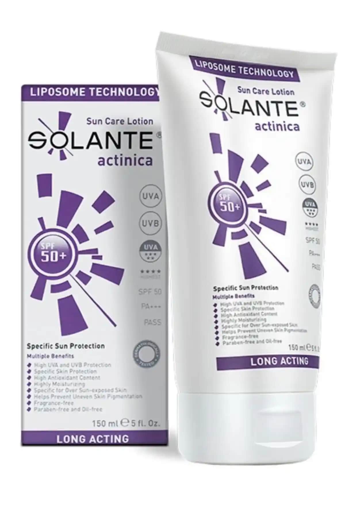 Solante Actinica SPF 50+ Hassas Ciltler İçin Güçlü Güneş Koruyucu Losyon