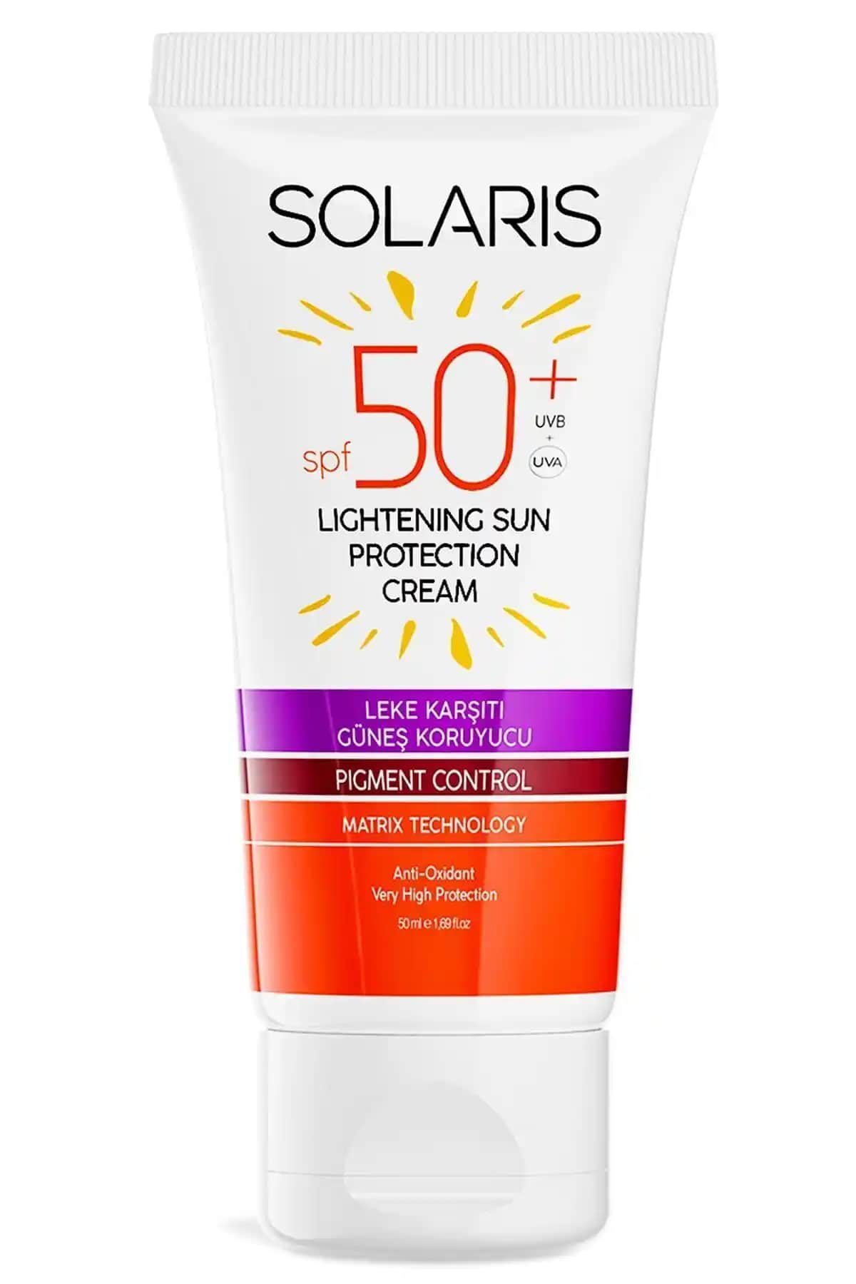 Solaris Güneş Kremi SPF 50+ Suya Dayanıklı Leke Karşıtı ve Yaşlanma Önleyici