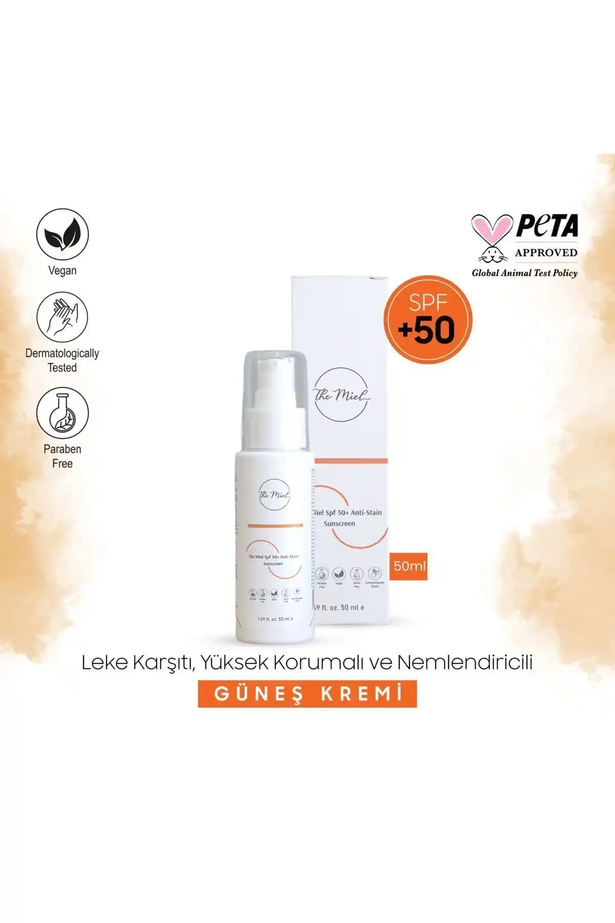 THE MİEL Yüksek Korumalı Leke Karşıtı Güneş Kremi SPF 50 Türkiye Üretimi Çevre Dostu