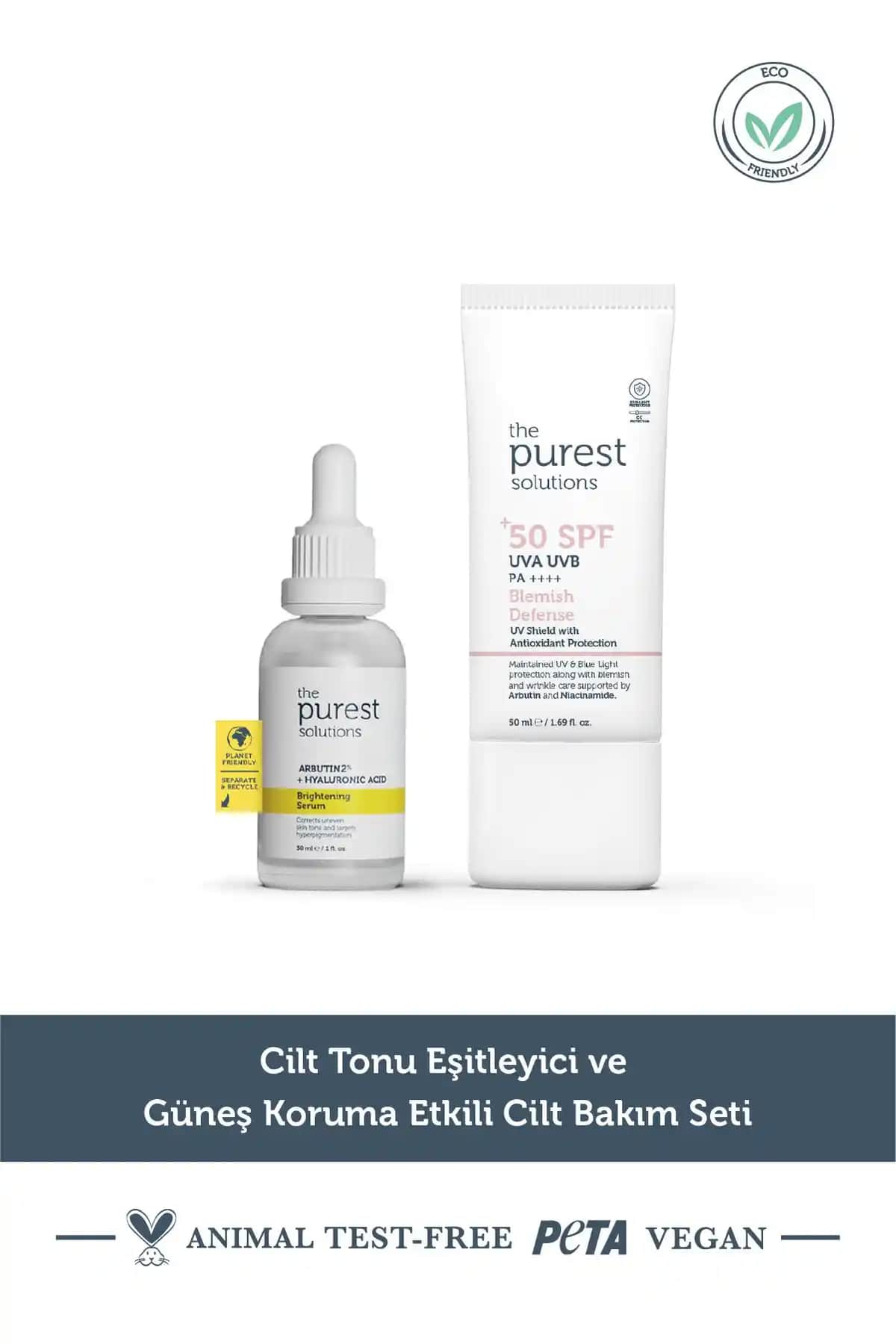 The Purest Solutions Cilt Bakım Seti: Ton Eşitleyici ve Güneş Koruyucu Özellikleri