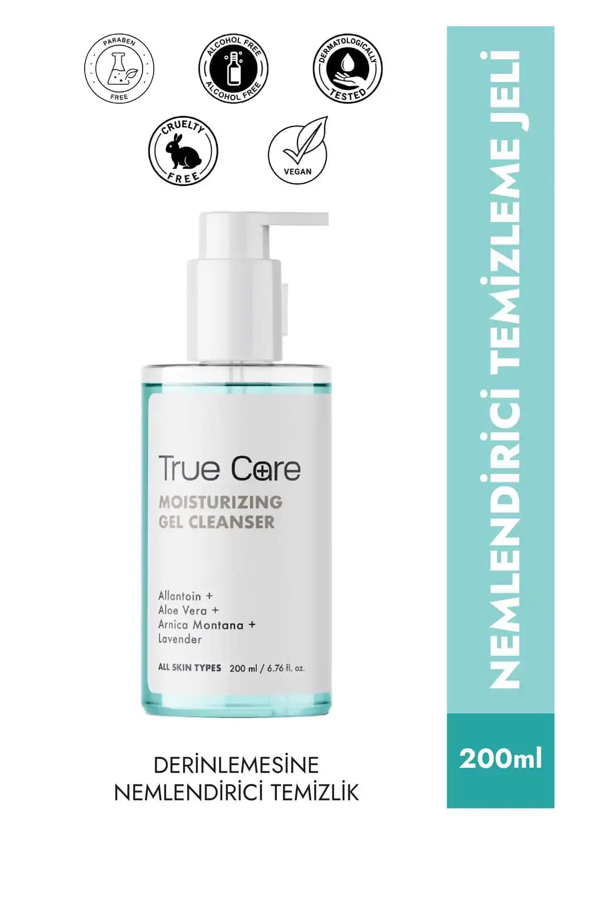 True Care Allantoin ve Aloe Vera İçeren Nemlendirici Su Bazlı Temizleme Jeli Özellikleri ve Kullanımı