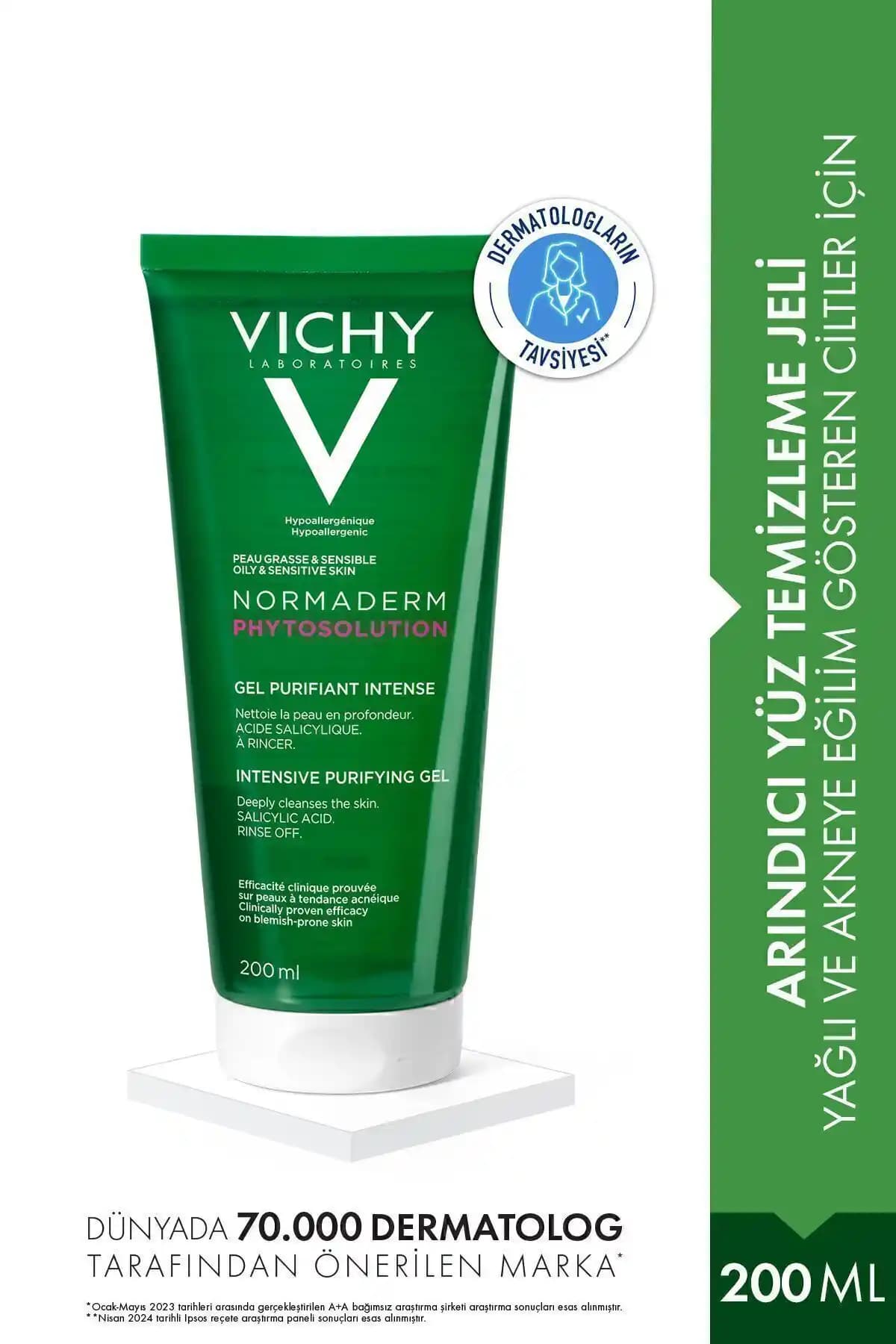 Vichy Normaderm Salisilik Asit İçeren Yüz Temizleme Jeli - Yağlı ve Akneye Eğilimli Ciltler İçin