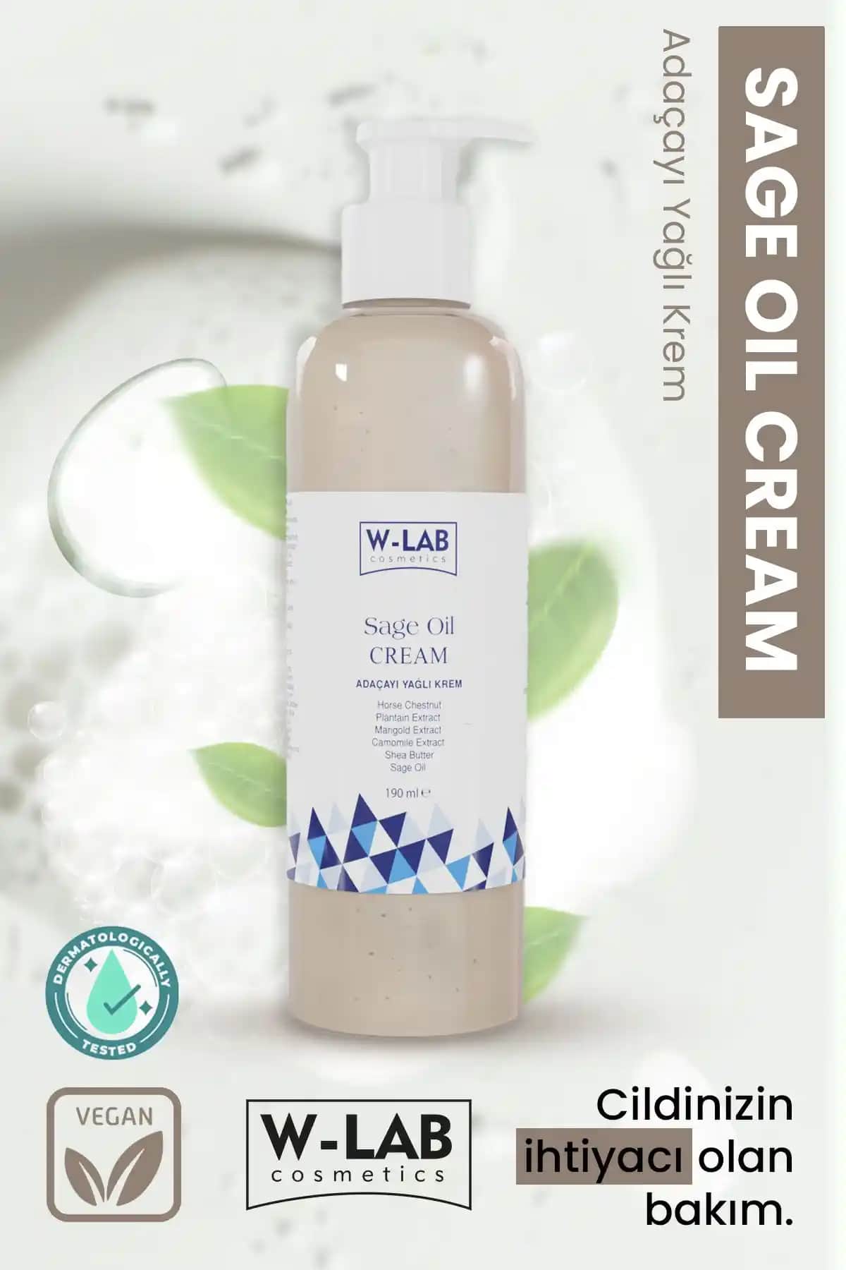 W-Lab Kozmetik Adaçayı Yağlı Varis Kremi: Doğal ve Güvenilir Varis Tedavi Çözümü