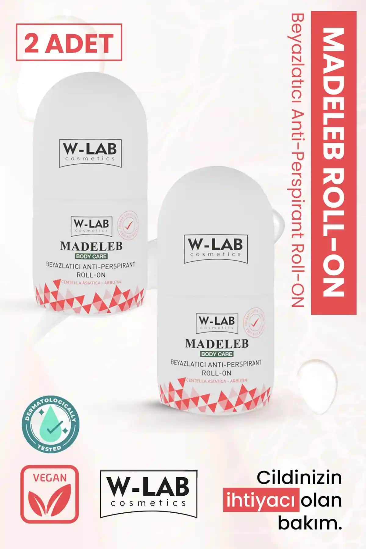 W-Lab Kozmetik Madeleb Roll On 50 ml Seti Ter ve Koku Kontrolü için Güvenilir ve Doğal Çözüm