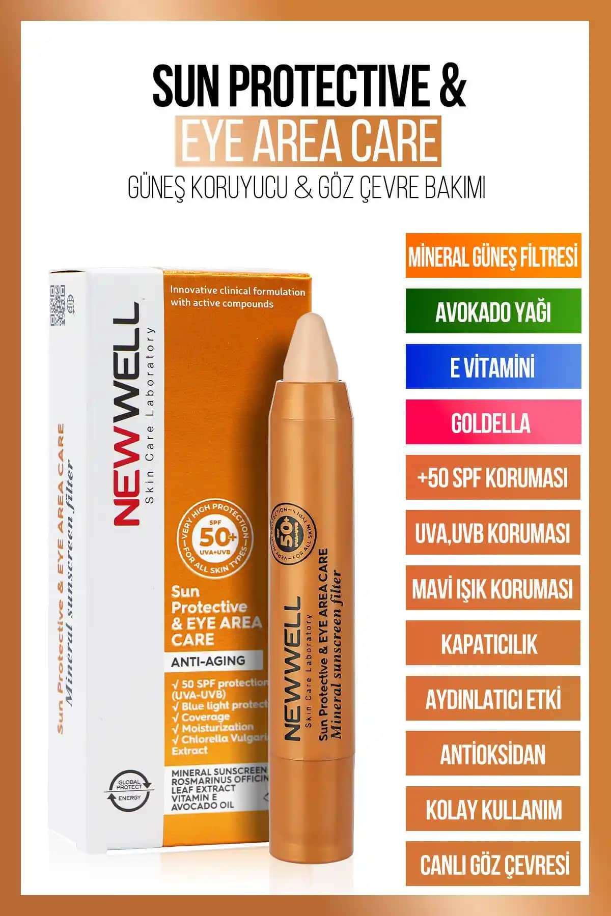 Well Güneş Koruyucu Göz Çevresi Concealer Kremi SPF 50+ Yaşlanma Karşıtı ve Pratik Kullanım