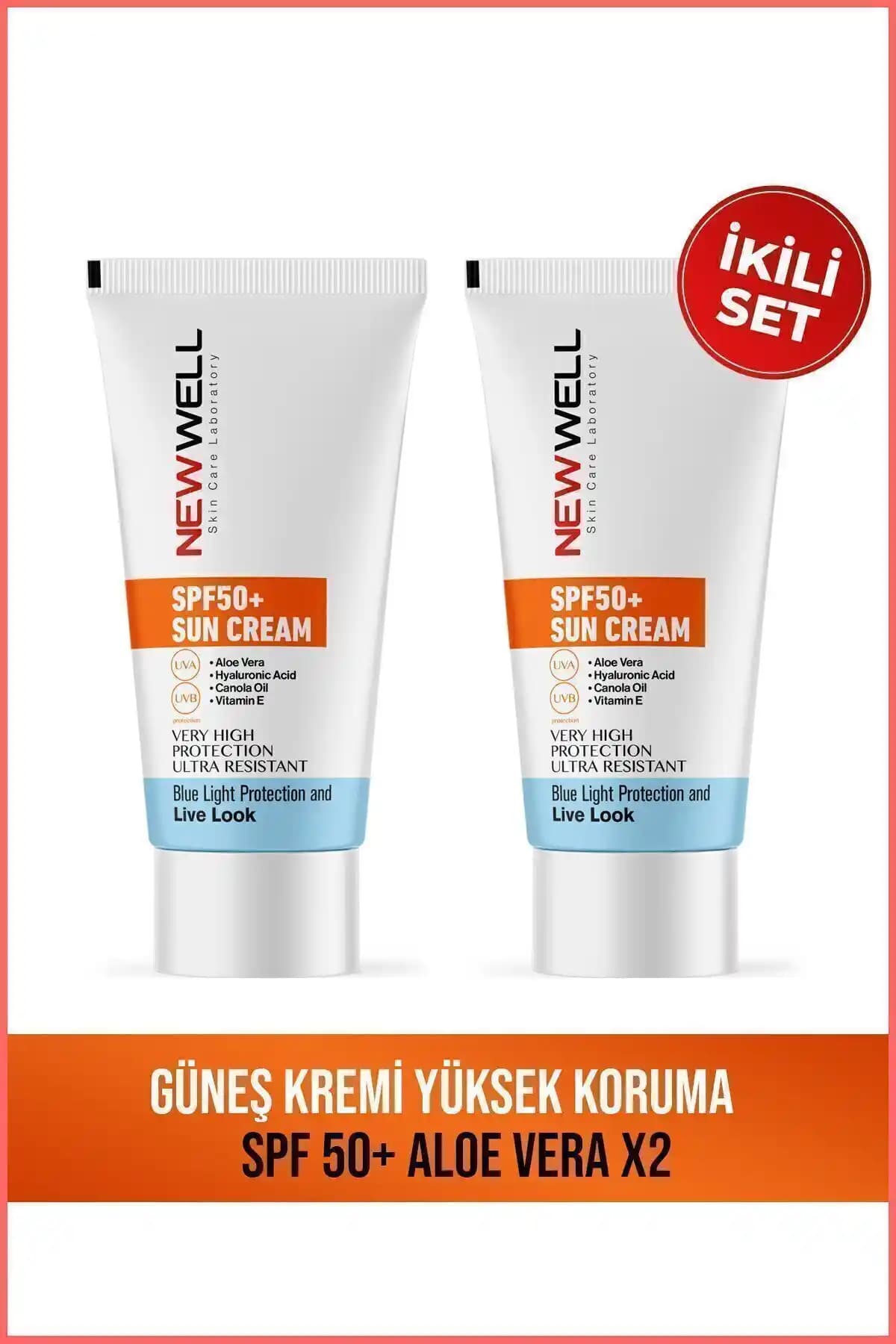 Yeni Well 2 Adet Güneş Kremi SPF 50+ ile Güçlü ve Doğal Güneş Koruması Sağlar