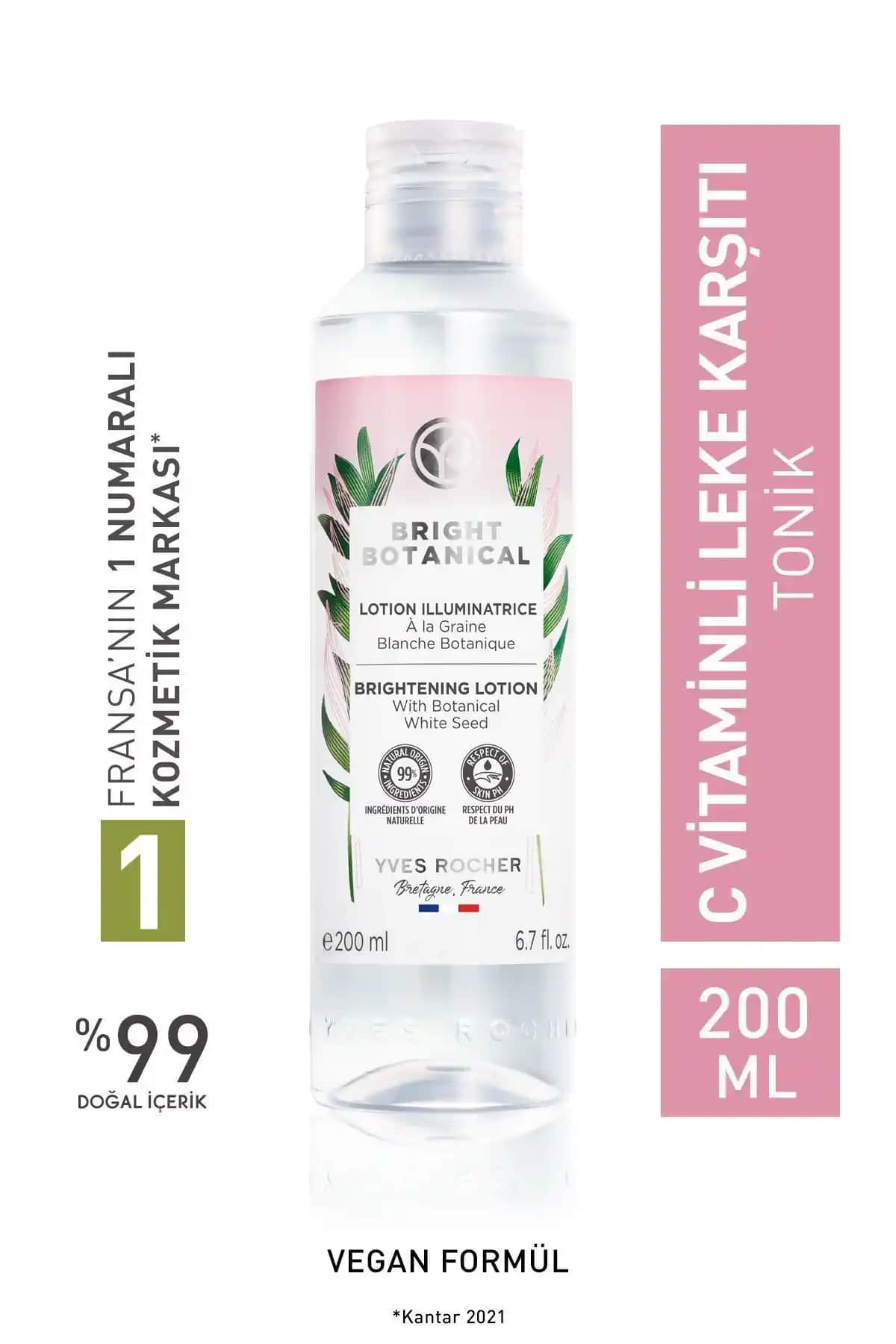 Yves Rocher Bright Botanical Tonik ile Leke ve Kırışık Karşıtı Doğal Cilt Bakımı