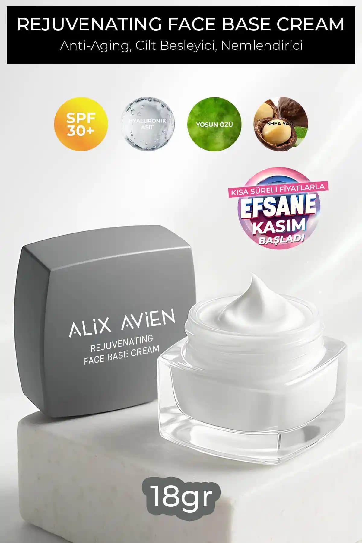 Alix Avien Çok Amaçlı Rejuvenating Face Base SPF 30 Cilt Bakım ve Makyaj Bazı