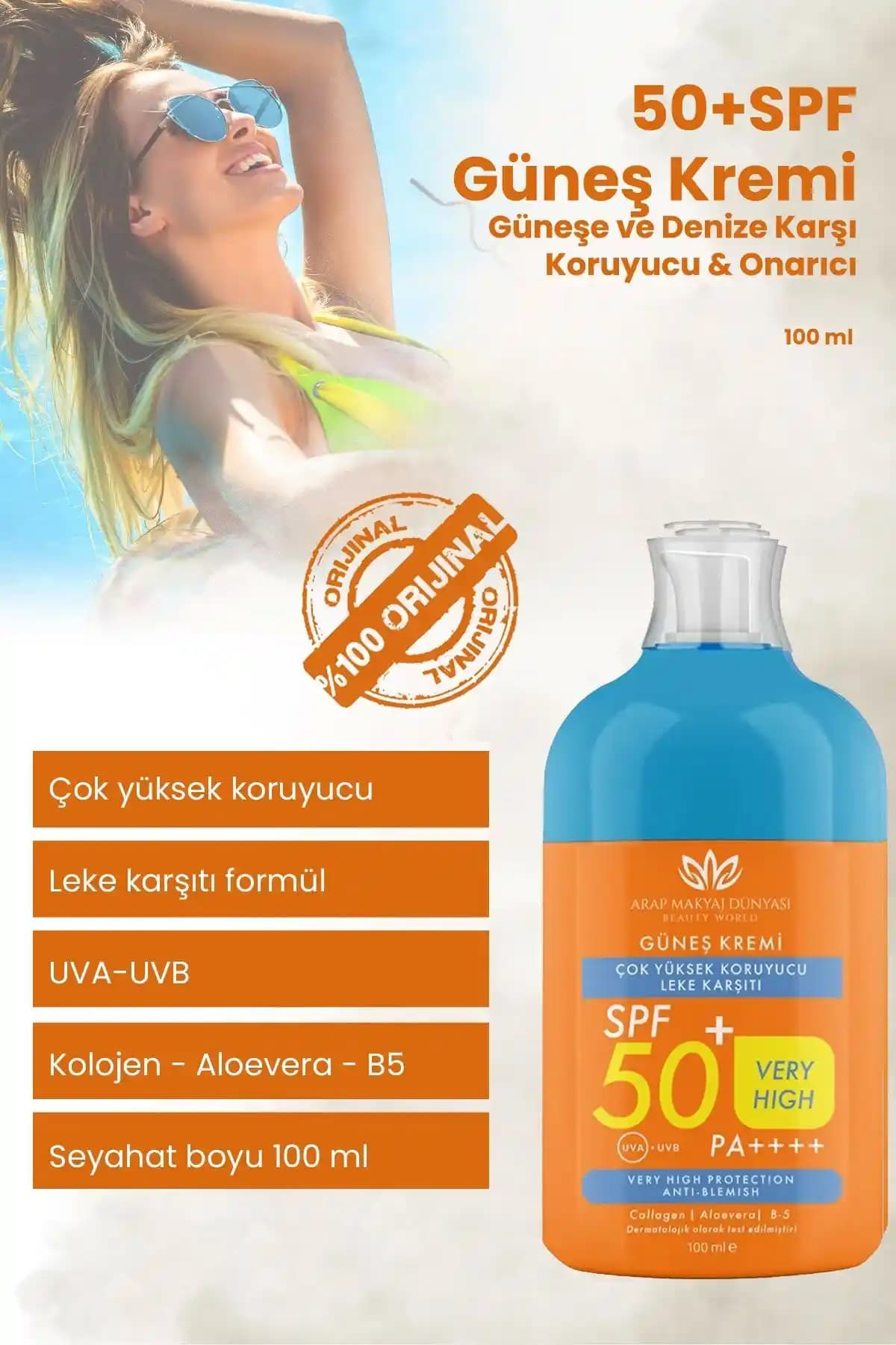 Arap Makyaj Dünyası 50 SPF Güneş Kremi: Yüksek Koruma ve Hassas Ciltler İçin Güvenli Formül