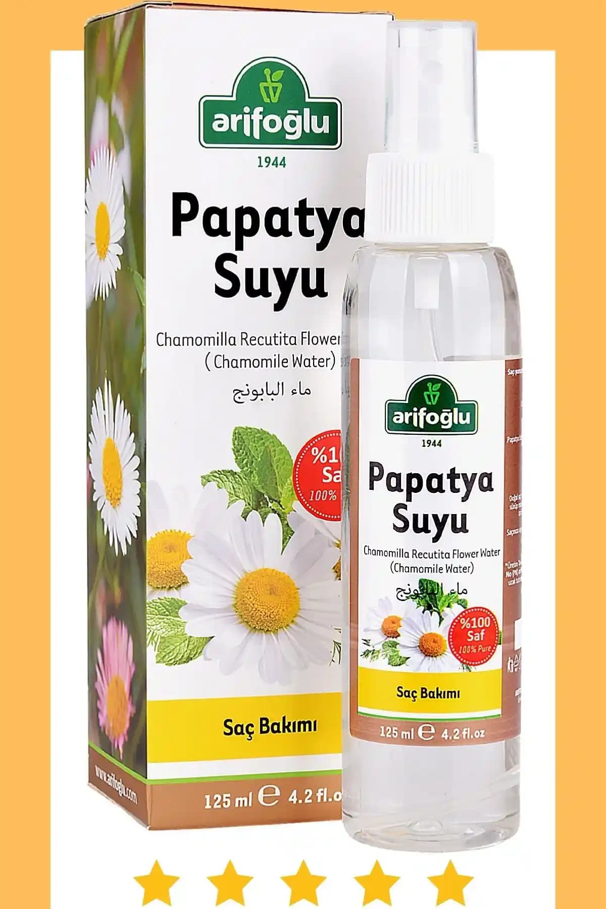 Arifoğlu Papatya Suyu 125ml Saç Toniği Doğal ve Etkili Saç Bakım Çözümü