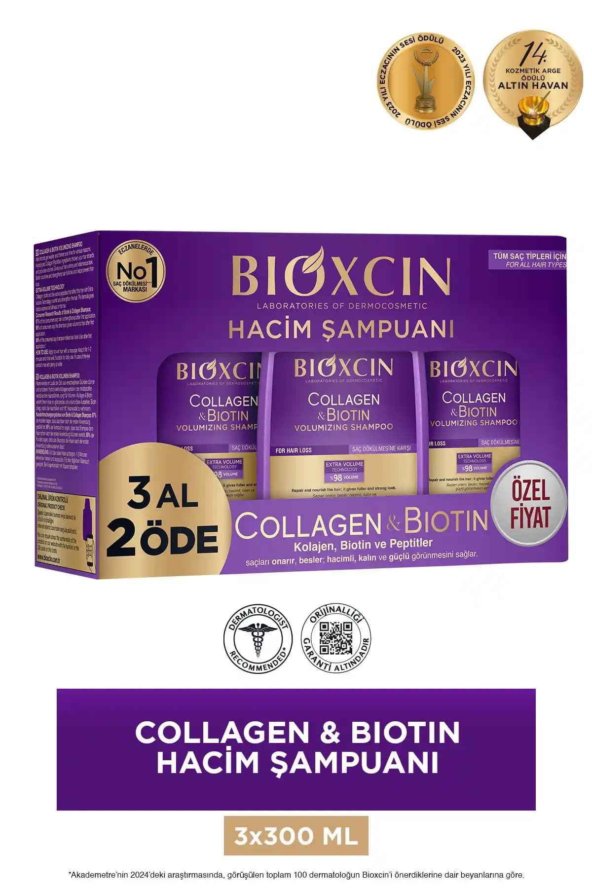 Bioxcin Collagen & Biotin Hacim Şampuanı: İnce Telli Saçlar İçin Güçlü ve Dolgunlaştırıcı Bakım Ürünü