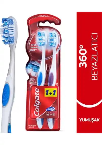 Colgate 360°Optik Beyaz Soft 1+1 Diş Fırçası: Hassas Dişler İçin Etkili Temizlik Çözümü