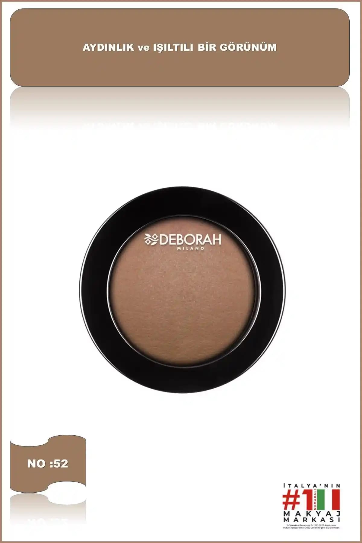 Deborah Hi Tech Blush No: 52 doğal ve mat görünüm sağlayan toz allık