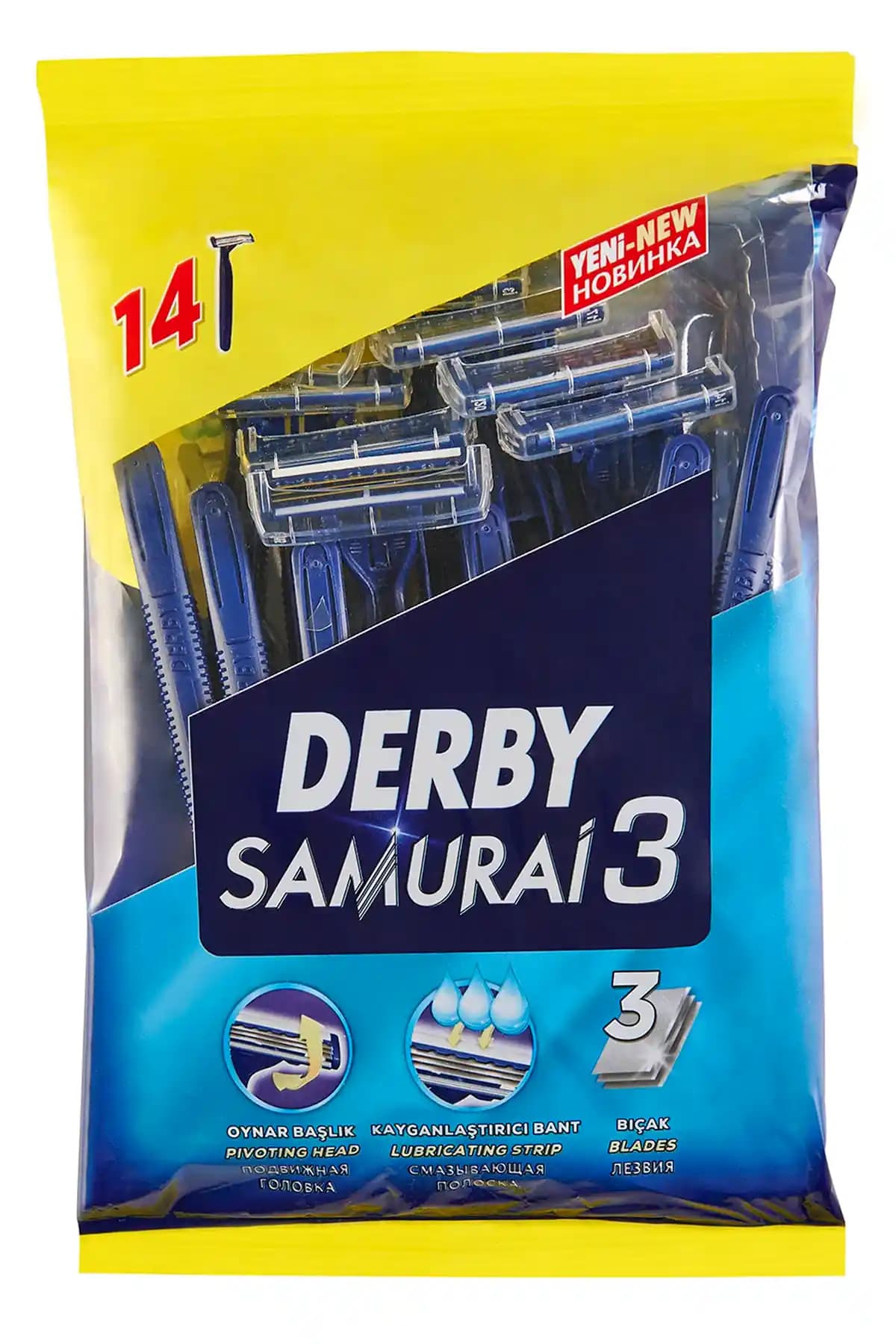 Derby 3 14'lü Poşet X 4 Paket: Pratik ve Güvenilir Tek Kullanımlık Tıraş Bıçakları