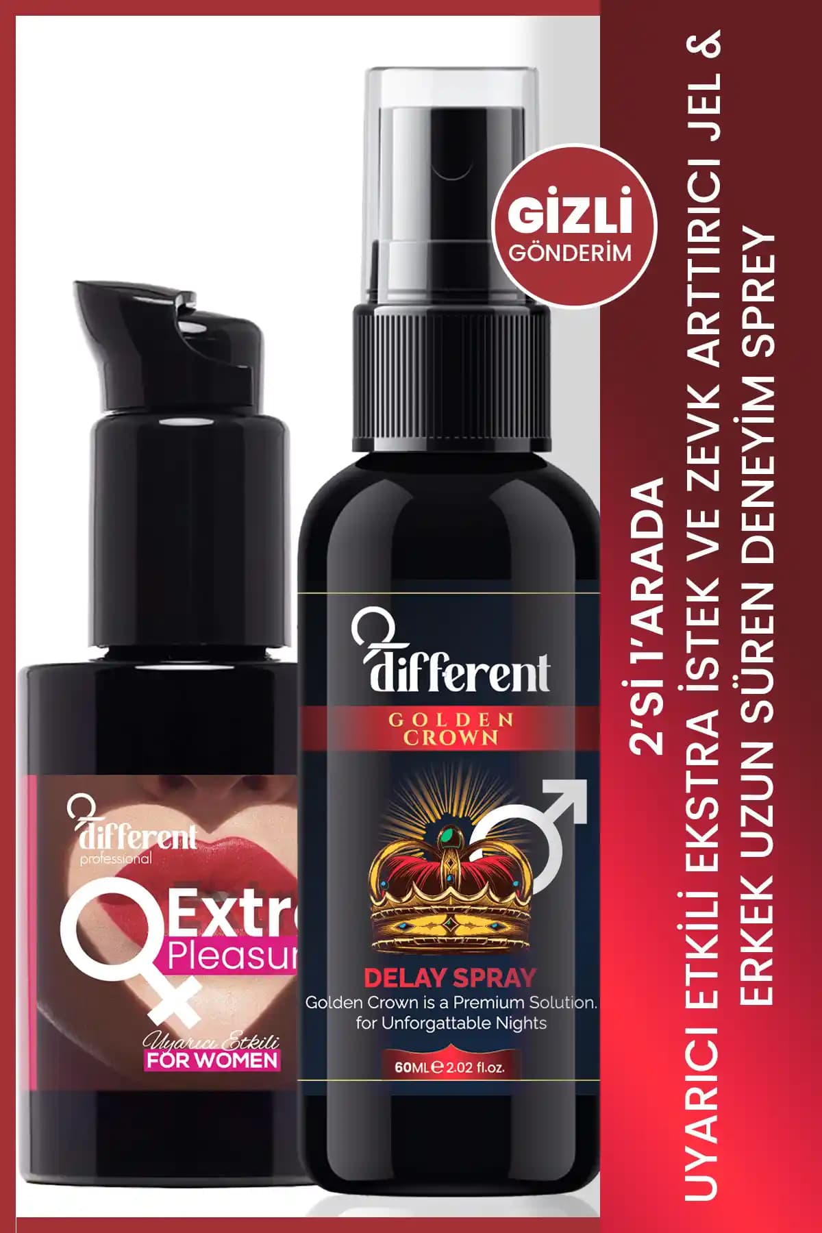 DİFFERENT PROFESİONAL Erkek ve Kadın İçin Uzun Süreli Etki Sağlayan Sprey ve Jel Seti