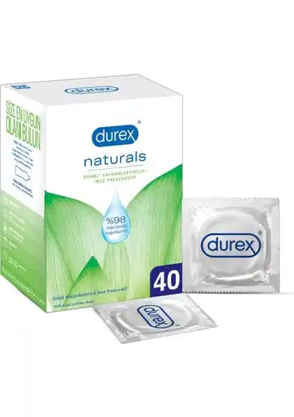 Durex Naturals 40'lı İnce Prezervatif Güvenli ve Doğal Kullanım İçin Uygun Seçenek