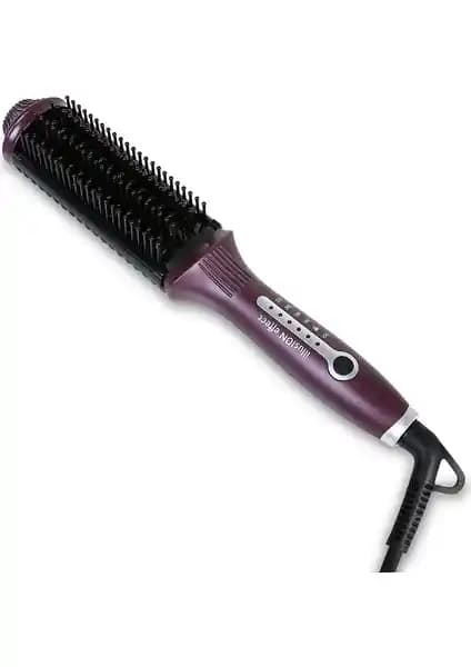 Fakir Illusion Effect İyonlu Elektrikli Saç Düzleştirici Fırça Violet İnce ve Kalın Saçlar İçin Etkili Çözüm