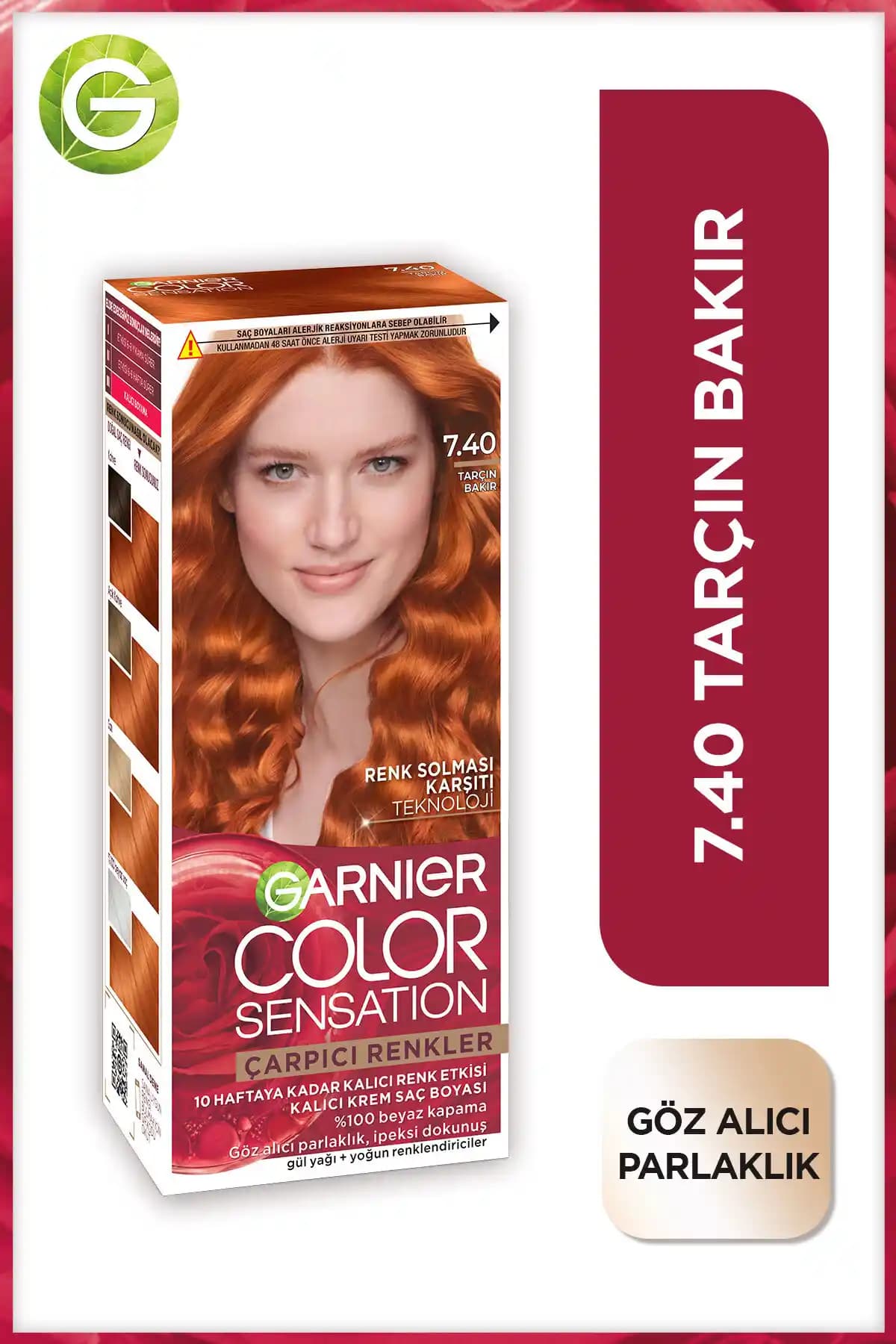 Garnier Çarpıcı Renkler 7.40 Tarçın Bakır Saç Boyası Kalıcı ve Parlak Renk Sağlar