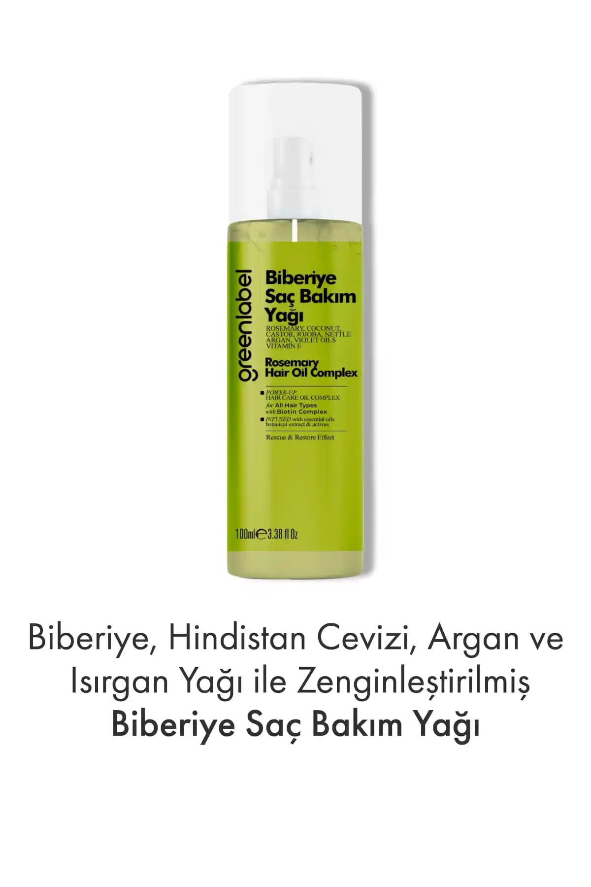 Green Label Biberiye Saç Bakım Yağı: Doğal ve Güvenli Saç Sağlığı Çözümü