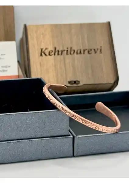 Kehribarevi Ereğli Otantik İnce Saf Bakır Bileklik Günlük Kullanım İçin Zarif Tasarım