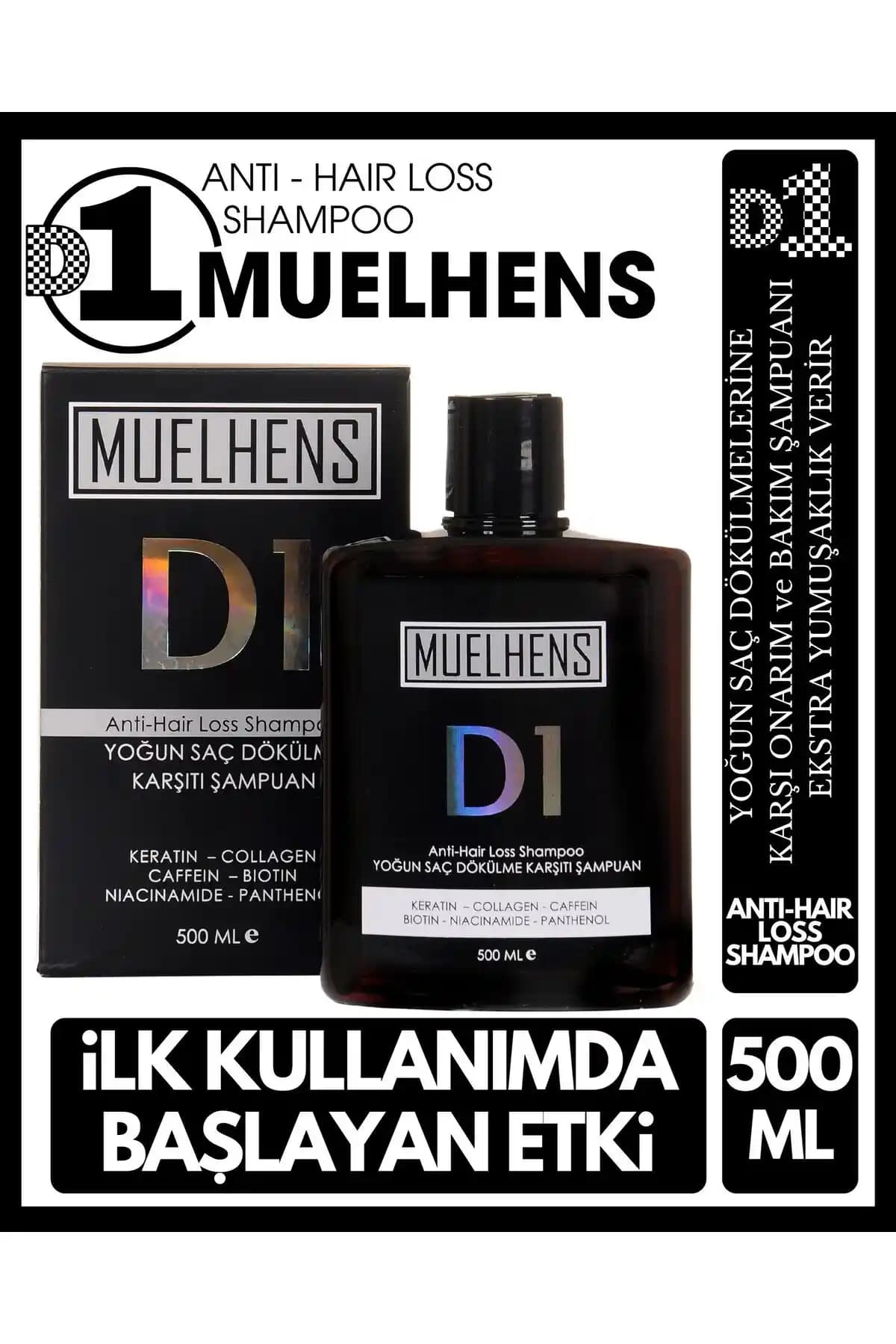 Muelhens D1 Anti Hair Loss Şampuanı Saç Dökülmesine Karşı Güçlendirici ve Doğal Bakım Ürünü