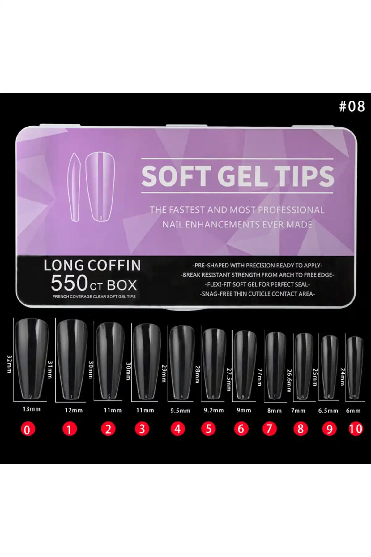 Nail Master Soft Jel Tips Protez Tırnak Uzatma Ürünü Profesyonel ve Ev Kullanımı İçin Uygun