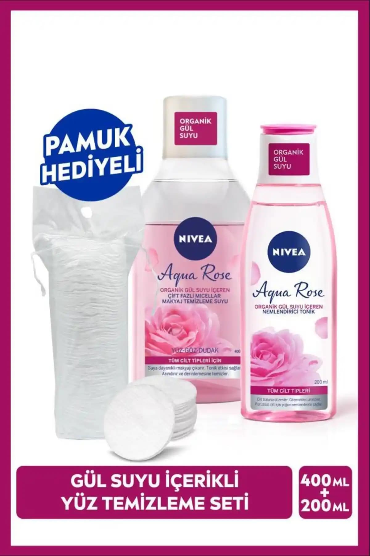 NIVEA Aqua Rose Çift Fazlı Micellar Su ve Tonik Setiyle Sağlıklı ve Parlak Cilt Bakımı