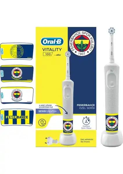 Oral-B D100 Vitality Şarj Edilebilir Diş Fırçası Fenerbahçe Özel Seri Günlük Temizlik İçin