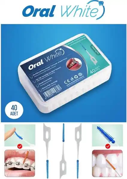 Oral White Soft Arayüz Fırçası 40 Adet: Metal İçermeyen Pratik Diş Arası Temizleme Ürünü