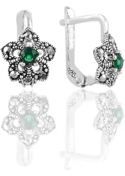 Söğütlü Silver Lotus Modeli Gümüş Küpe Doğal Taşlar ve Zarif Tasarımıyla Öne Çıkıyor