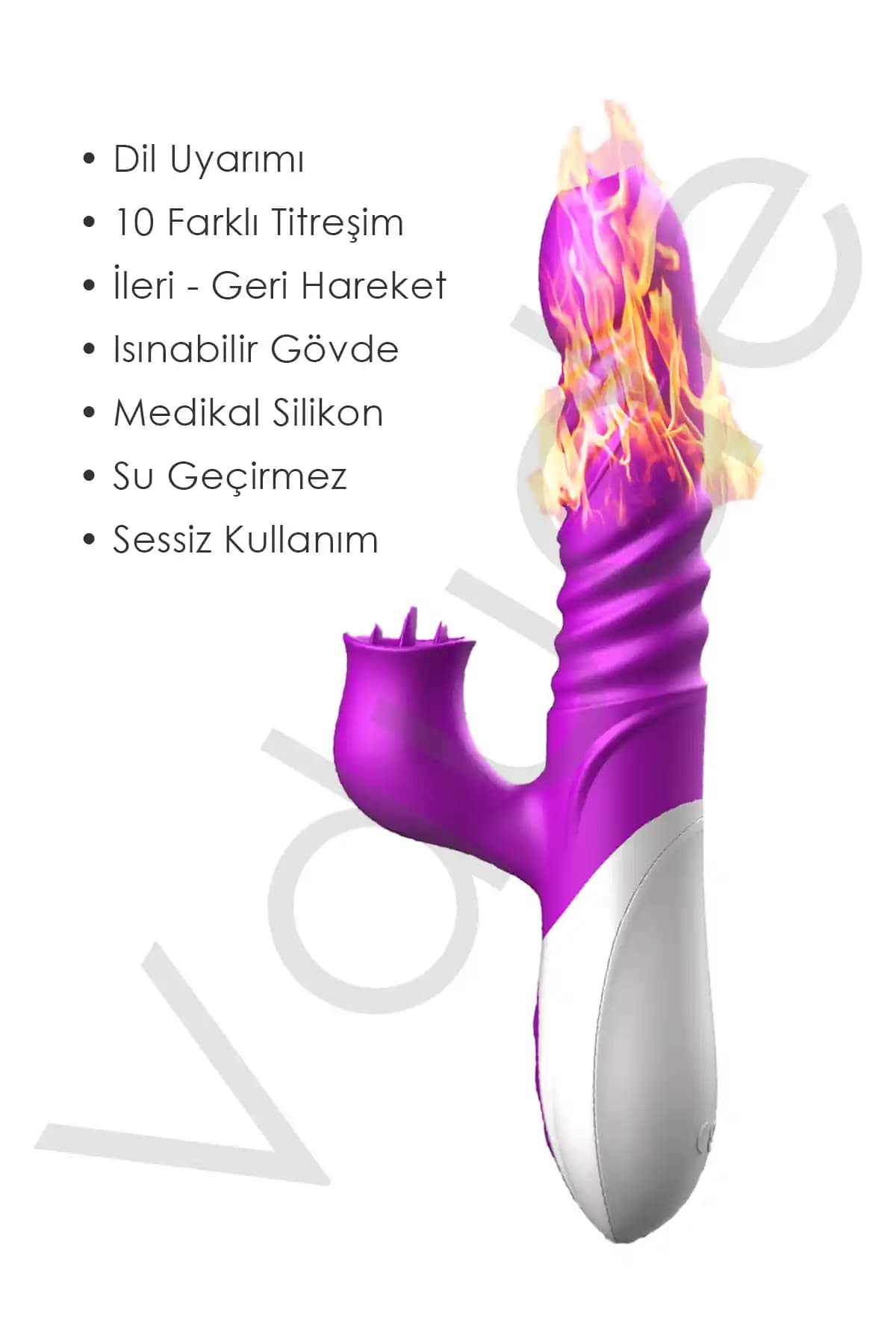 Vdude T10 Şarjlı Isıtmalı 2’si 1 Arada Vibratör: Ergonomik ve Suya Dayanıklı Tasarım