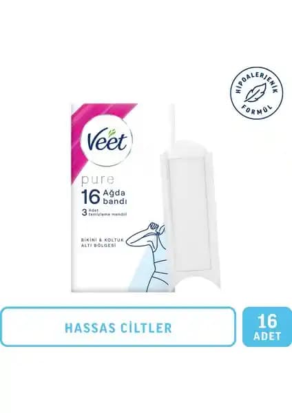 Veet Pure Hipoalerjenik Sir Ağda Bandı Hassas Ciltler İçin Güvenli ve Etkili Tüy Alma Çözümü