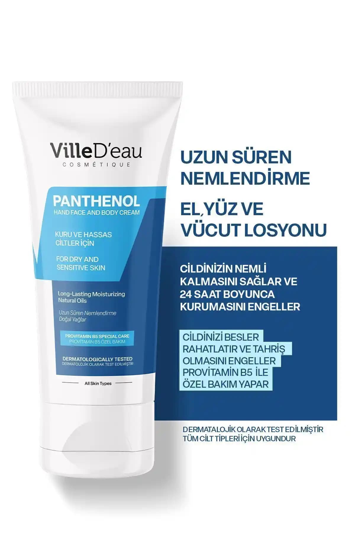 VilleD'eau Pantenol El Yüz Vücut Nemlendirici Krem: Doğal ve Etkili Günlük Cilt Bakımı