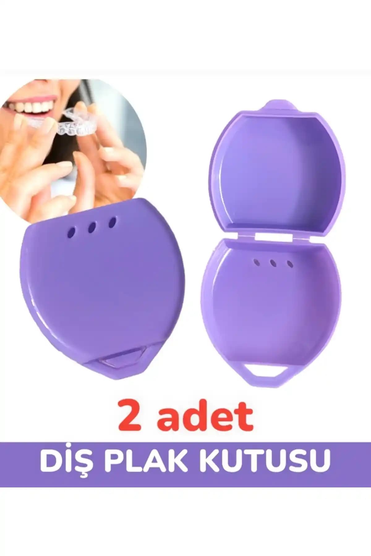 Vulli Gece Plak Kutusu Seti 2 Adet Mor Renkli Hijyenik ve Pratik Kullanım