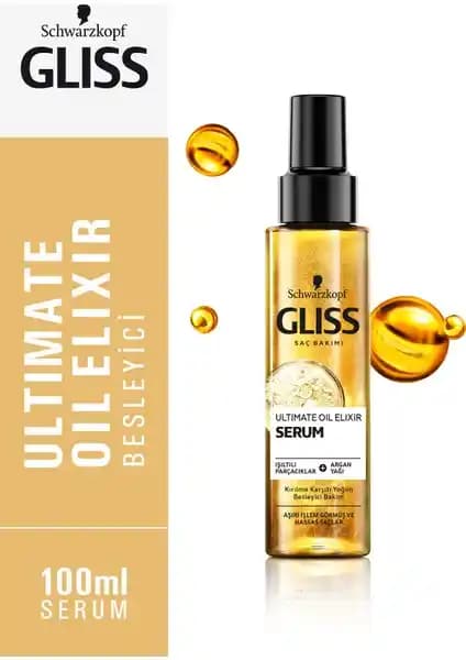 Gliss Ultimate Oil Elixir Saç Serumu: Altın Yağ ve Argan Yağı ile Parlak ve Yumuşak Saçlar
