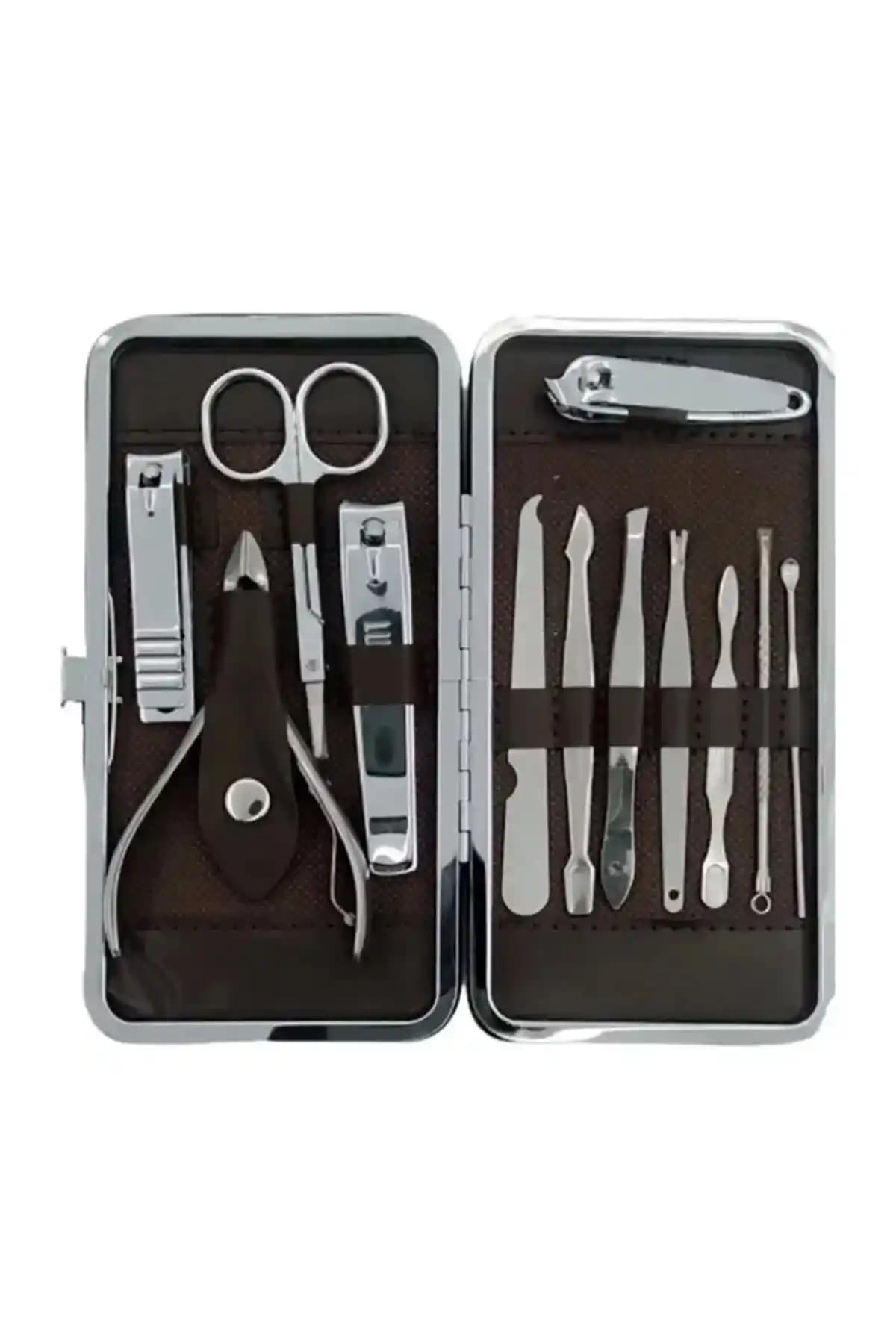 12 Parçalık Genel Markalar Çantalı Tırnak ve Pedikür Bakım Seti