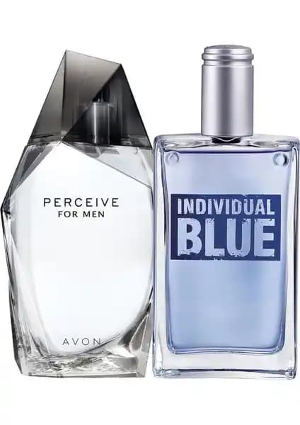 Avon Perceive ve Individual Blue Erkek Parfüm Seti Modern Erkekler İçin Ferah ve Odunsu Aromalarla Günlük Kullanım