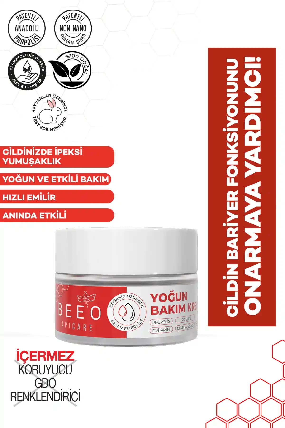 BEE'O Yoğun Bakım Kremi (S.O.S) Kuru ve Hassas Ciltler İçin Onarıcı ve Nemlendirici Çözüm