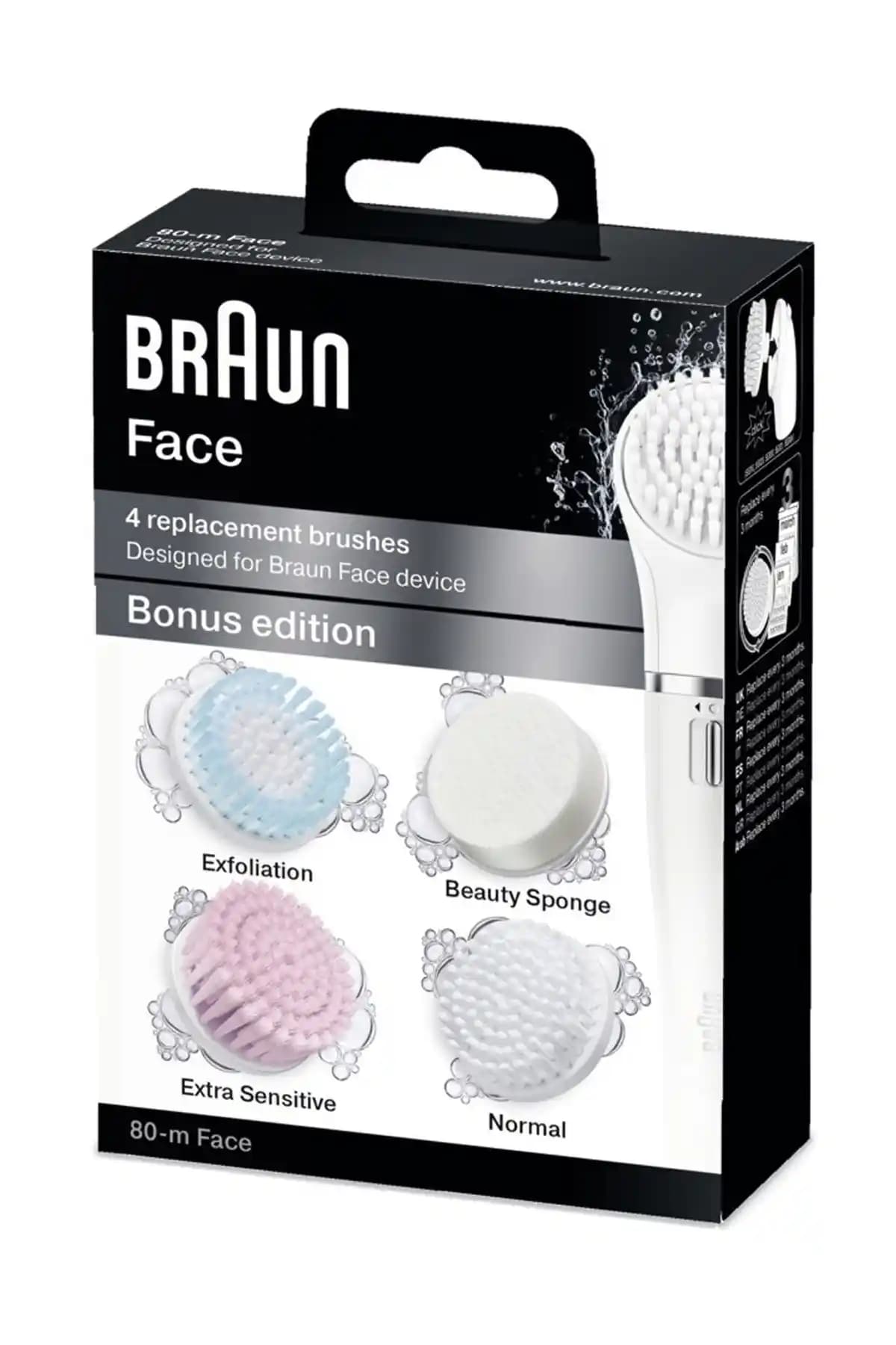 Braun Face Yüz Temizleme Cihazı Yedek Fırça Başlığı 4'lü Paket SE80-M