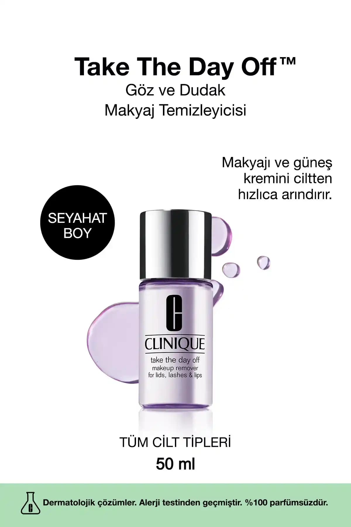 Clinique Take The Day Off Göz ve Dudak Makyaj Temizleyicisi Seyahat Boy 50ml