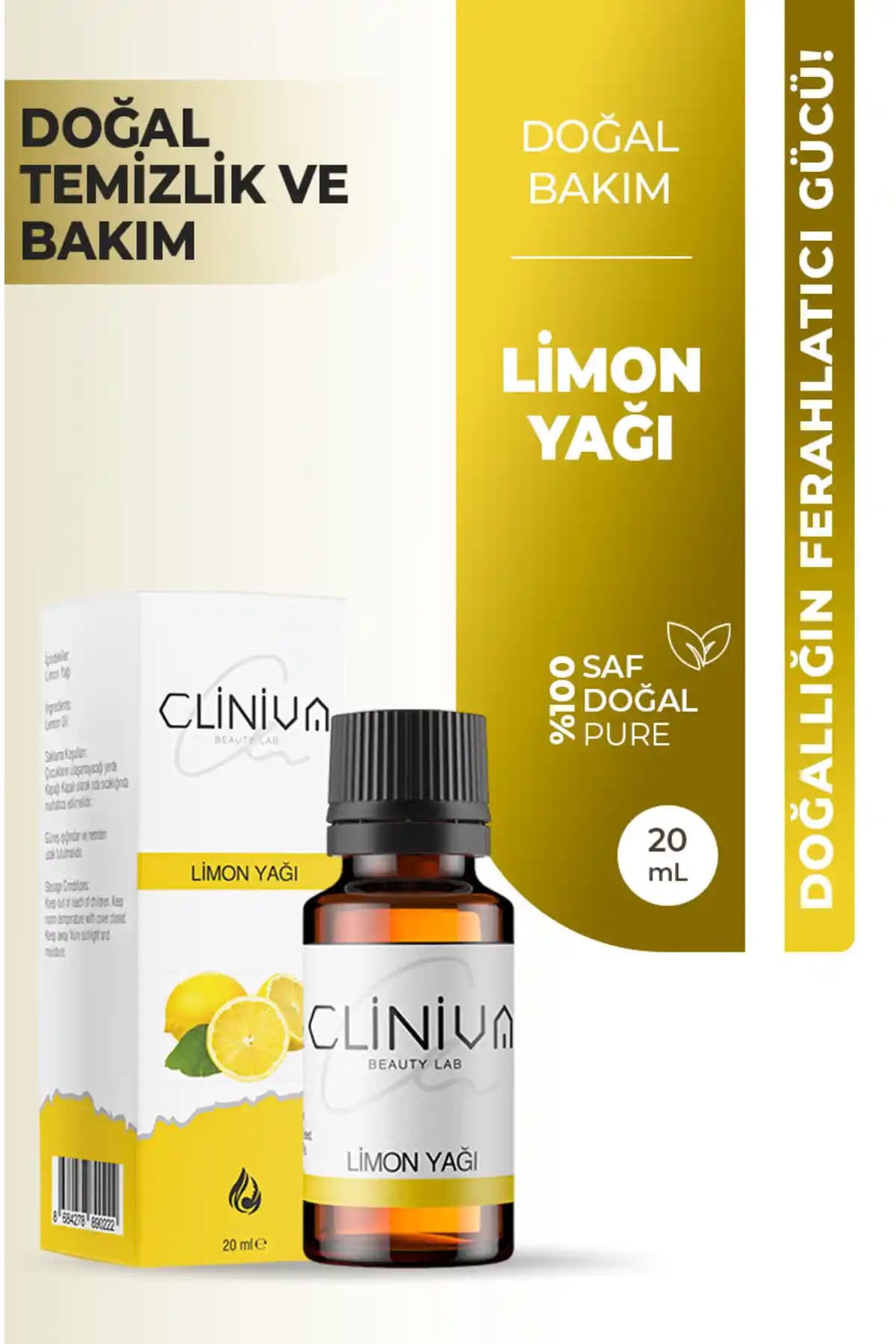 CLİNİVA Kozmetik Limon Yağı: Doğal İçeriklerle Güçlü ve Çok Yönlü Kullanım Özellikleri