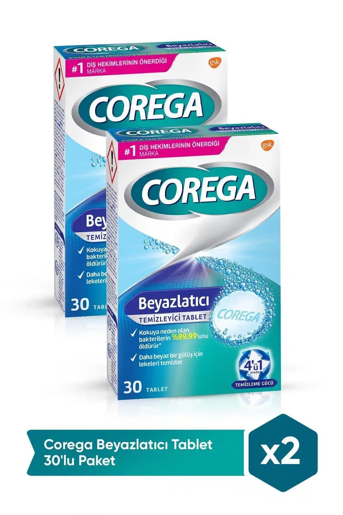 Corega Beyazlatıcı Temizleyici Tablet: Güçlü ve Güvenilir Diş ve Protez Temizliği Ürünü