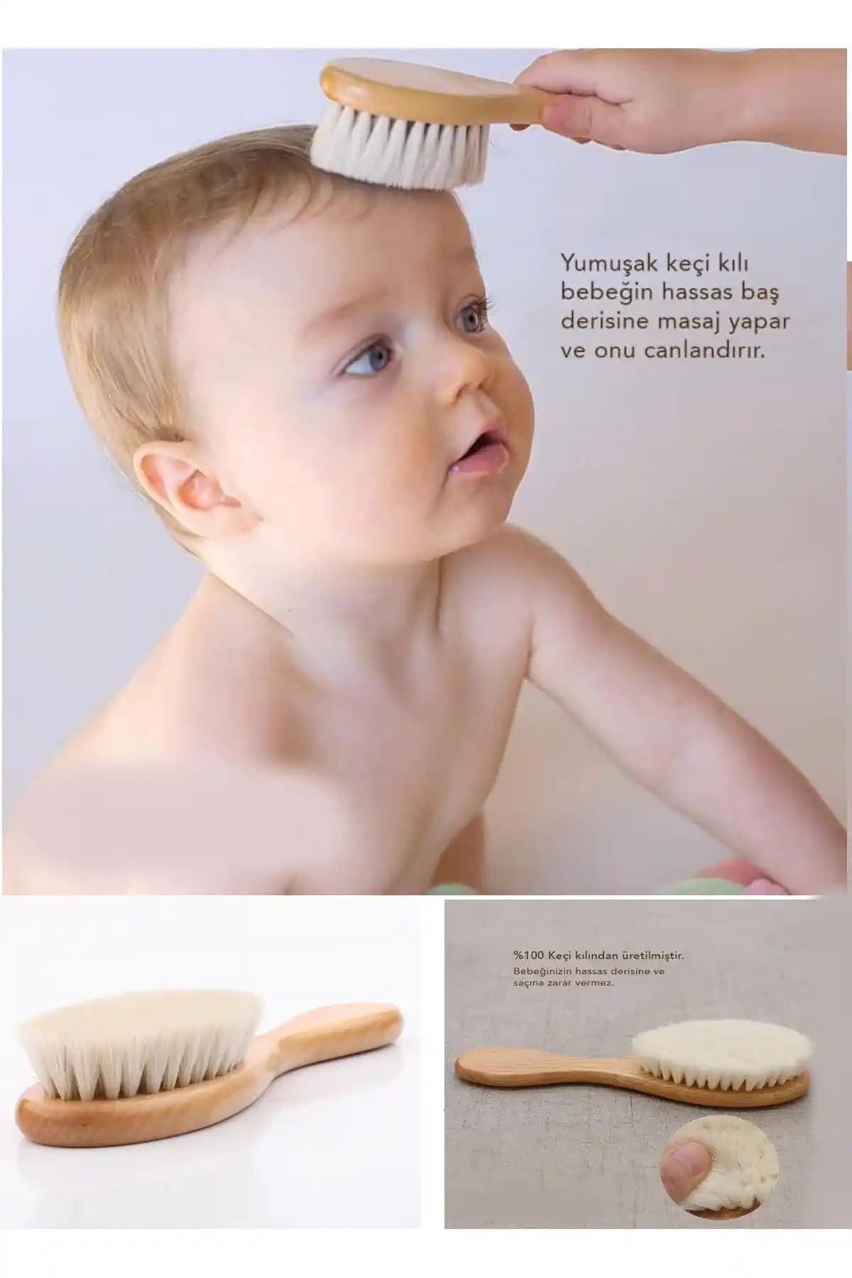 Duffa Doğal Keçi Kılı Ahşap Bebek Saç Fırçası: Güvenli ve Nazik Bakım İçin Uygun Seçenek