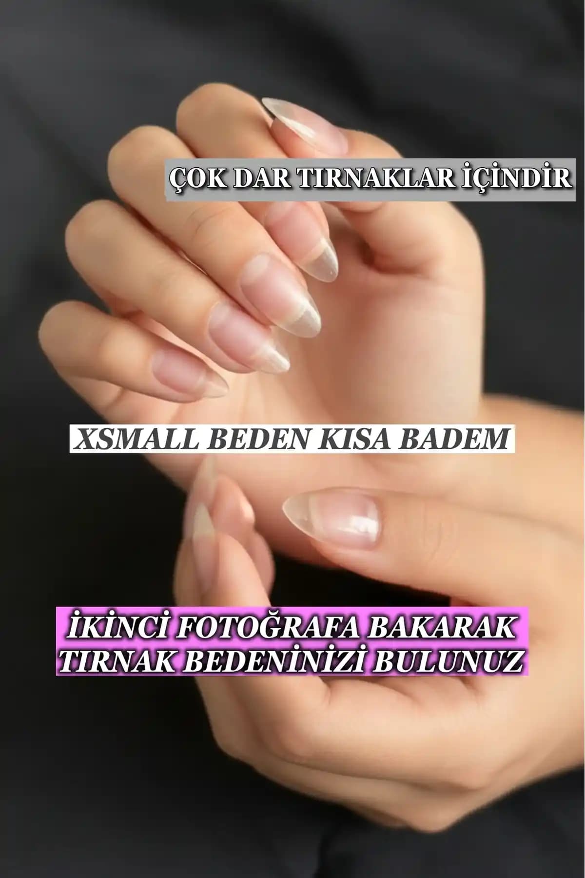 Easy Beauty 100 Adet Jel Tırnak Tipsi Kısa Badem Tasarım Seti Profesyonel ve Pratik Kullanım