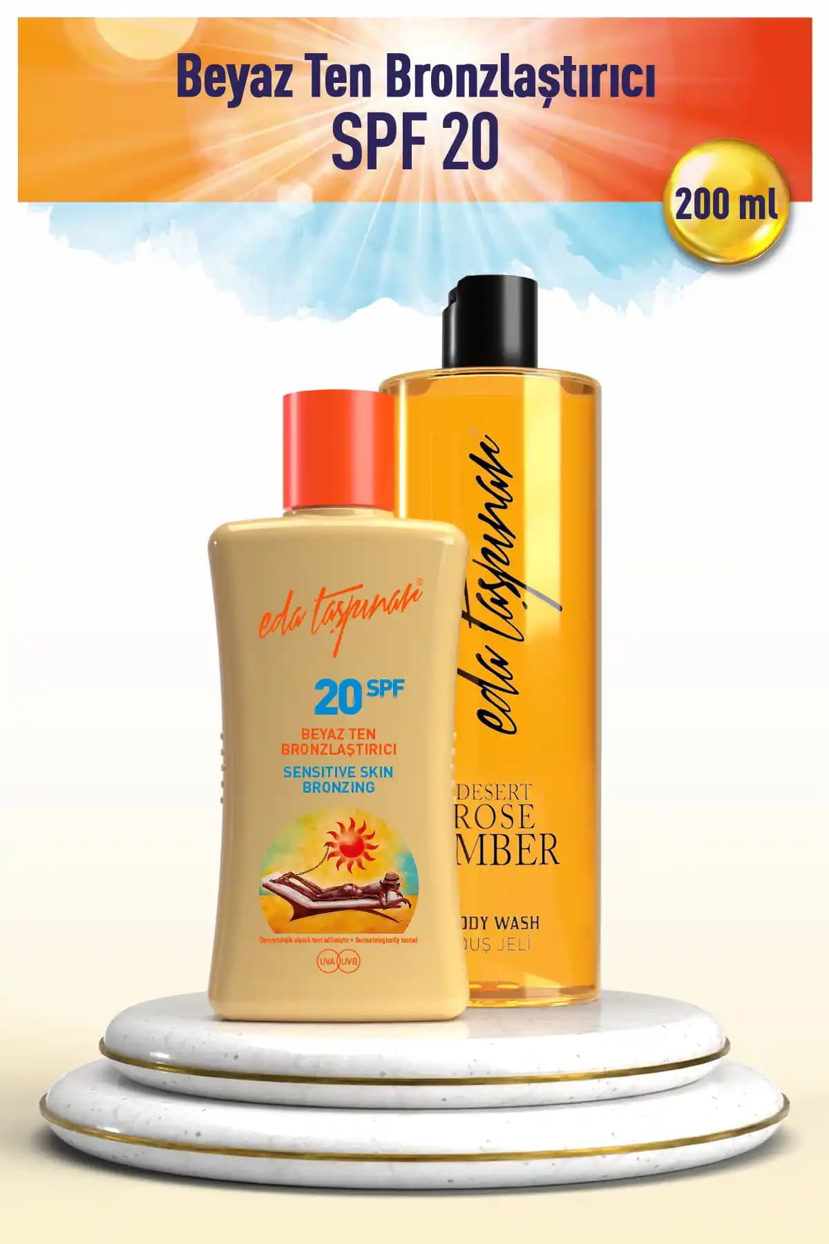 Eda Taşpınar Beyaz Ten Bronzlaştırıcı SPF20 Cilt Koruyucu ve Doğal Bronzluk Sağlayan Krem