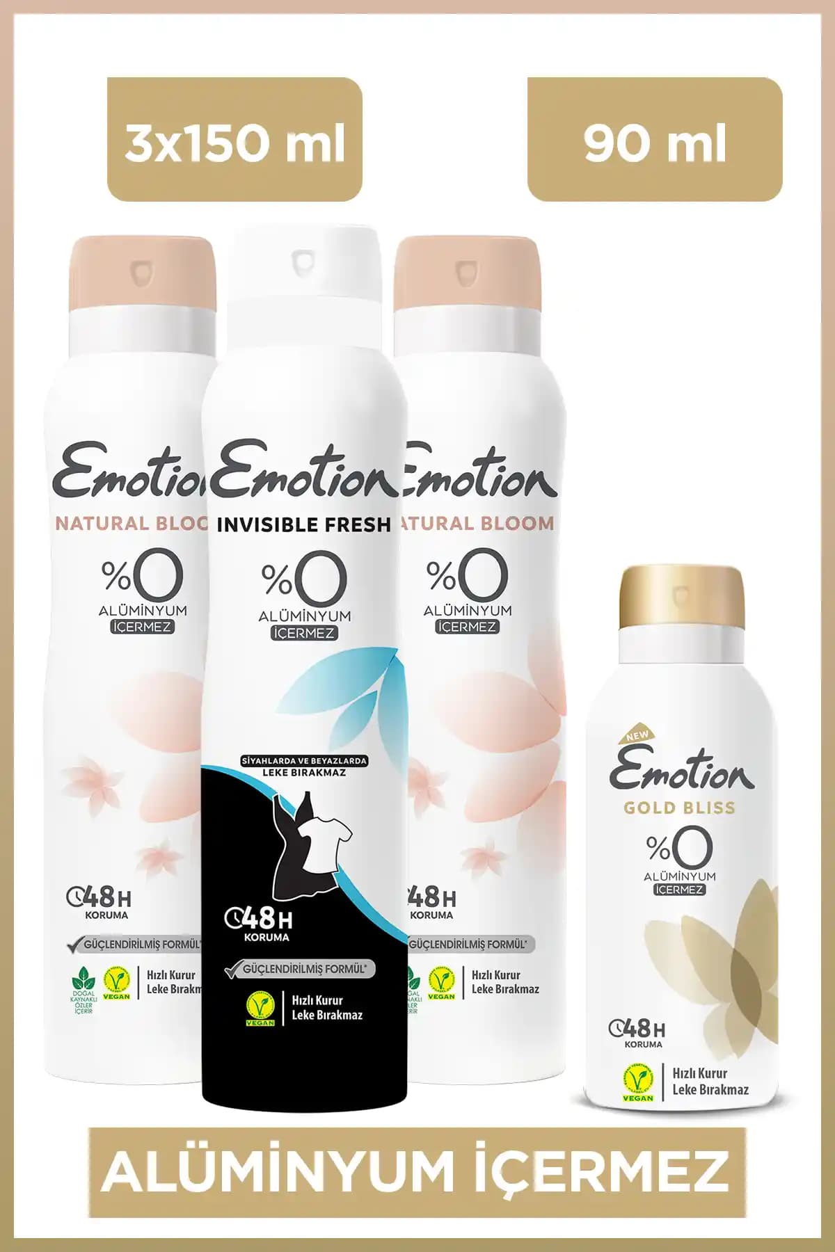 Emotion Kadın Vegan Deodorant Günlük Kullanım İçin Güvenli ve Çevre Dostu Ferahlatıcı Sprey