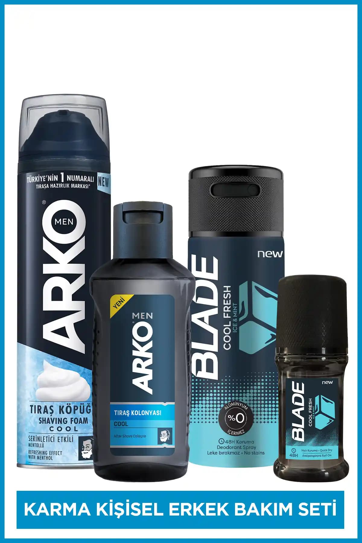 Erkekler İçin Günlük Bakım Karma Seti: Tıraş, Kolonya ve Ferahlatıcı Ürünler