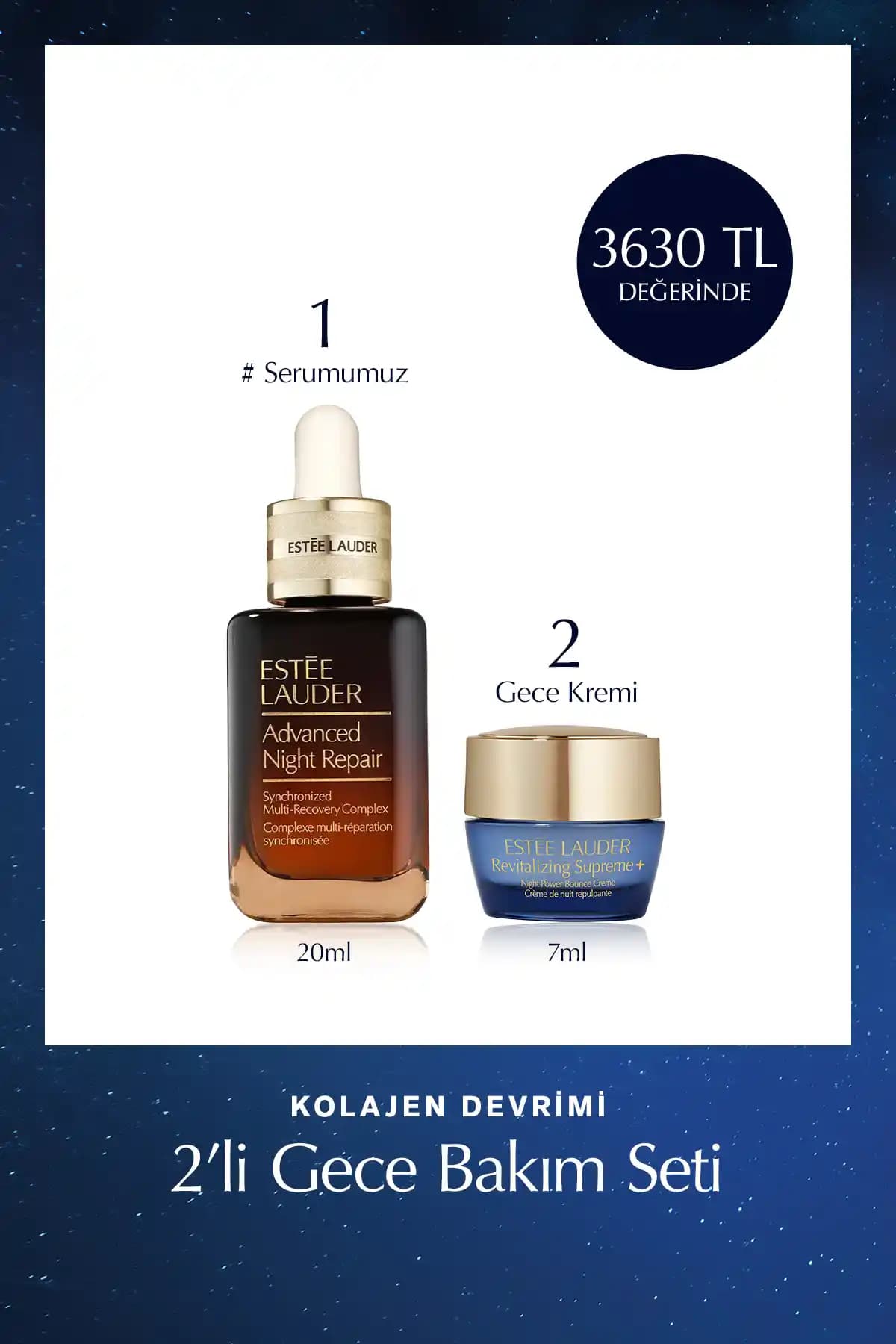 Estée Lauder Kolajen Devrimi 2'li Gece Bakım Seti ile genç ve sağlıklı cilt için etkili çözümler