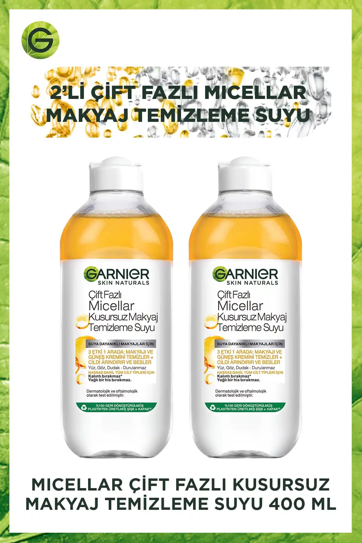 Garnier 2'li Micellar Çift Fazlı Makyaj Temizleme Suyu İncelemesi ve Kullanıcı Yorumları