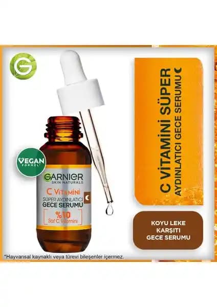 Garnier C Vitamini Süper Ay<dı>nlatıcı Gece Serumu: Cilt Yenileme ve Parlaklık Artırıcı Etkiler